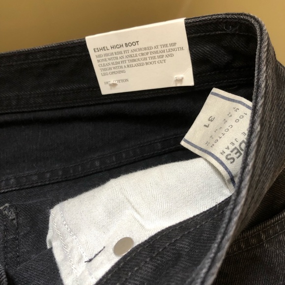 B SIDES NWT Eshel High Boot Jeans in Black Stone Wash 31 - Picture 4 of 5